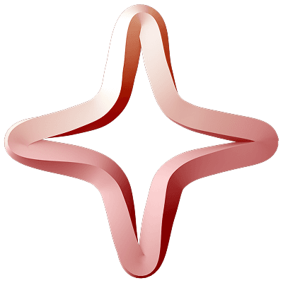 The Pura app icon: a four-pointed star drawn as a rounded outline in a warm rose gradient.